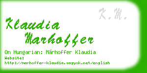 klaudia marhoffer business card